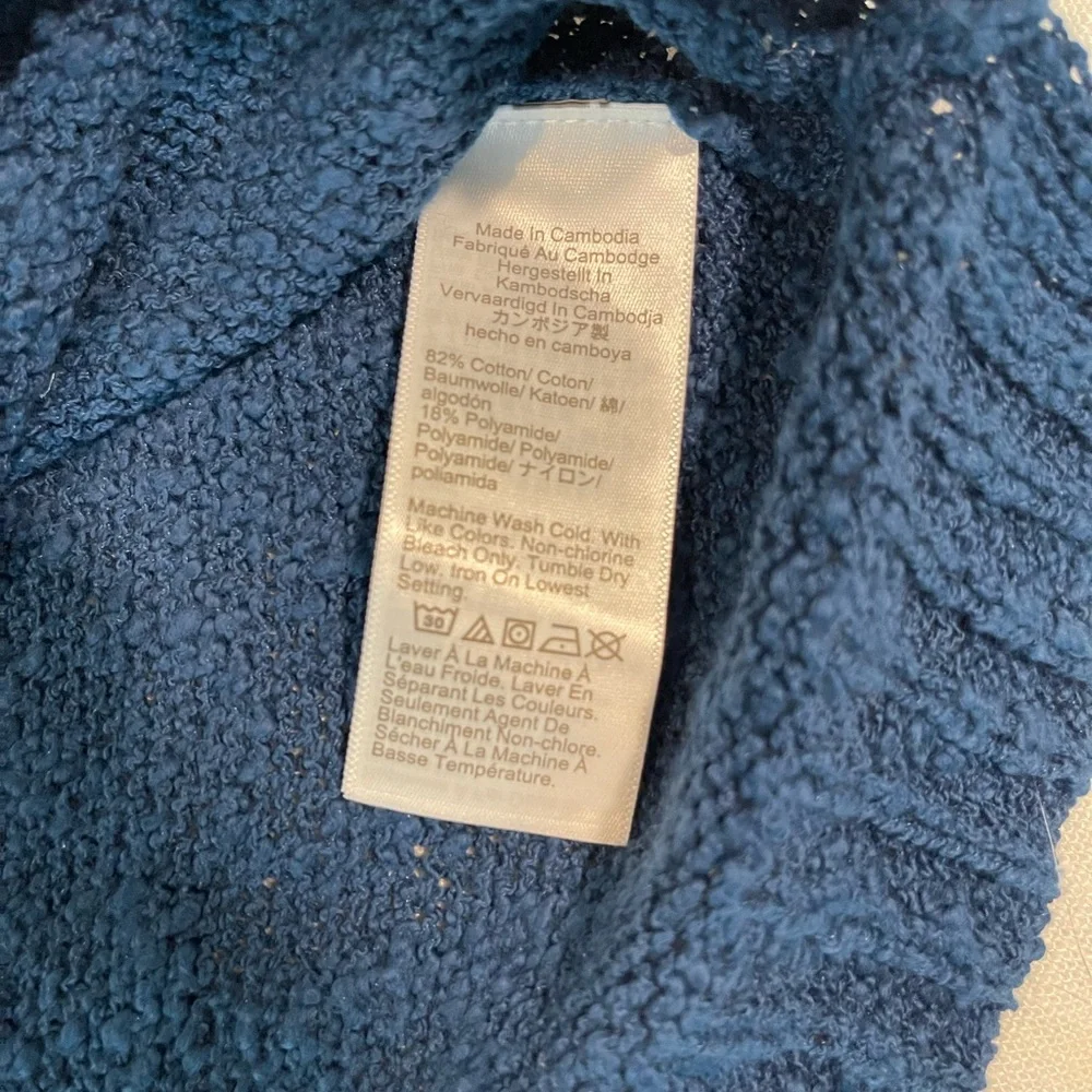 J. Crew Textured Blue Knit Top